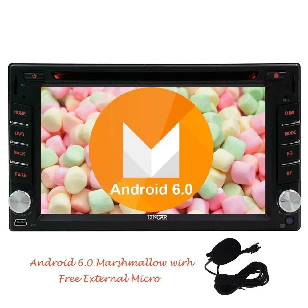 Android 6.0 Car Stereo 2 Din tape recorder Capacitive Screen DVD Player In Dash GPS Navigation Support OBD2 WiFi Mirrorlink | Автомобили и