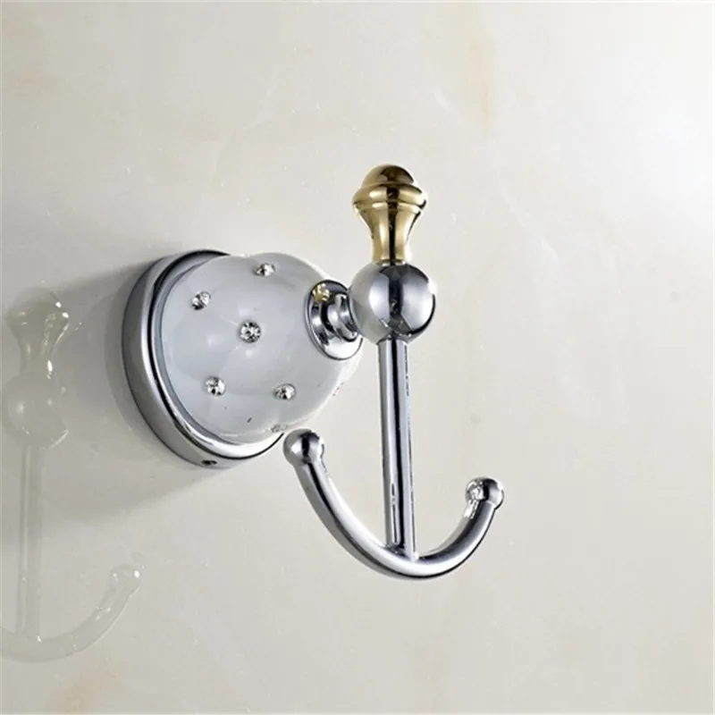 Бесплатная доставка крючок для халата одежды твердая латунь хромированная