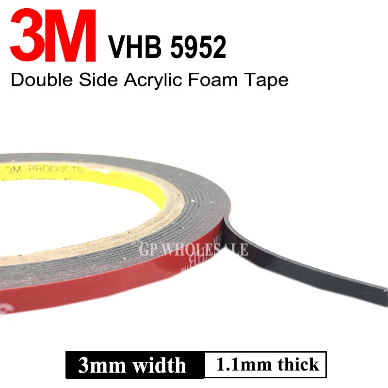 Оптовая продажа 5 рулонов 3 М VHB 5952 двухсторонняя акриловая пенопластовая клейкая