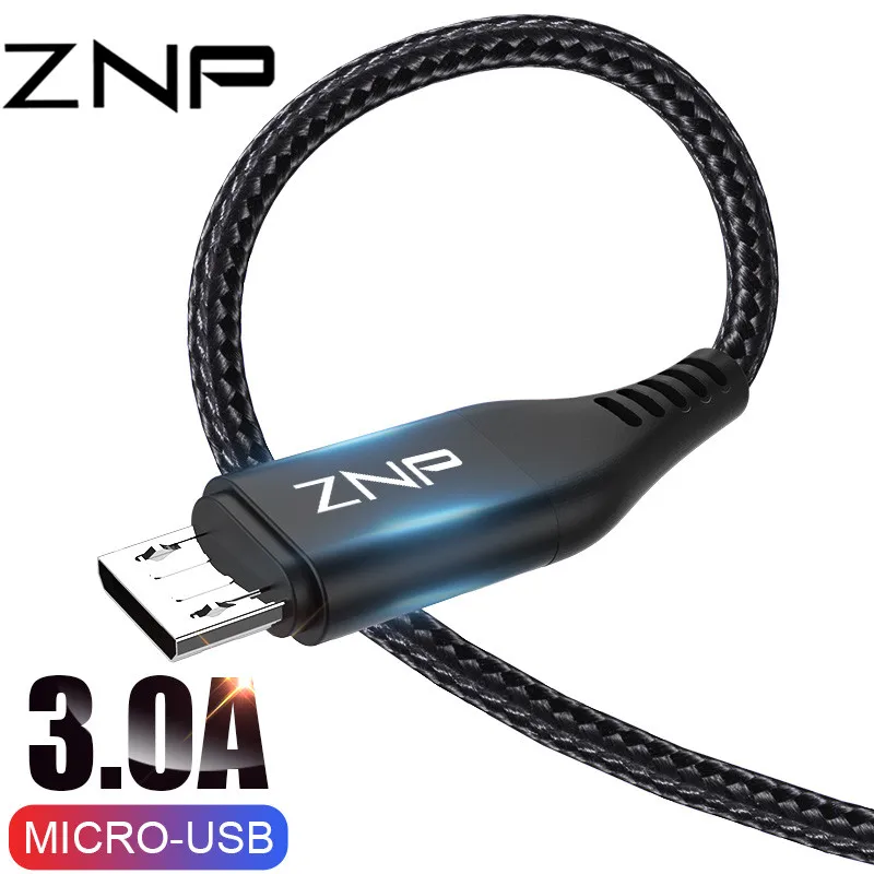 ZNP, 3 А, кабель Micro USB для быстрой зарядки для Redmi Note 5, 6, Pro, 4, шнур для зарядки и передачи данных для samsung, S7, Redmi, 7, Android, кабель Micro USB