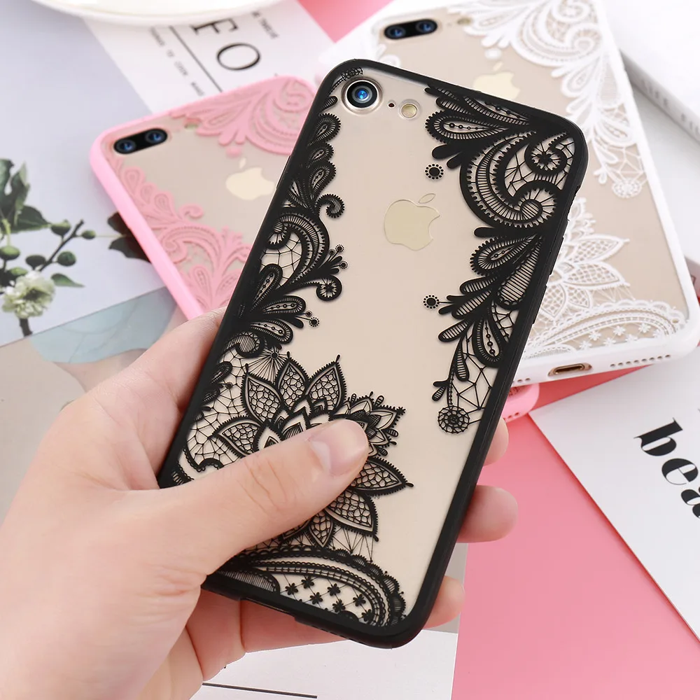 Чехол для телефона iPhone 5s 5 SE 6s 6 7 8 Plus роскошные кружевные задние чехлы из ТПУ с