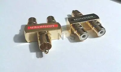 2pcs RCA Audio Y Splitter Plug Adapter 1 Male to 2 Female Gold Plated connector | Обустройство дома