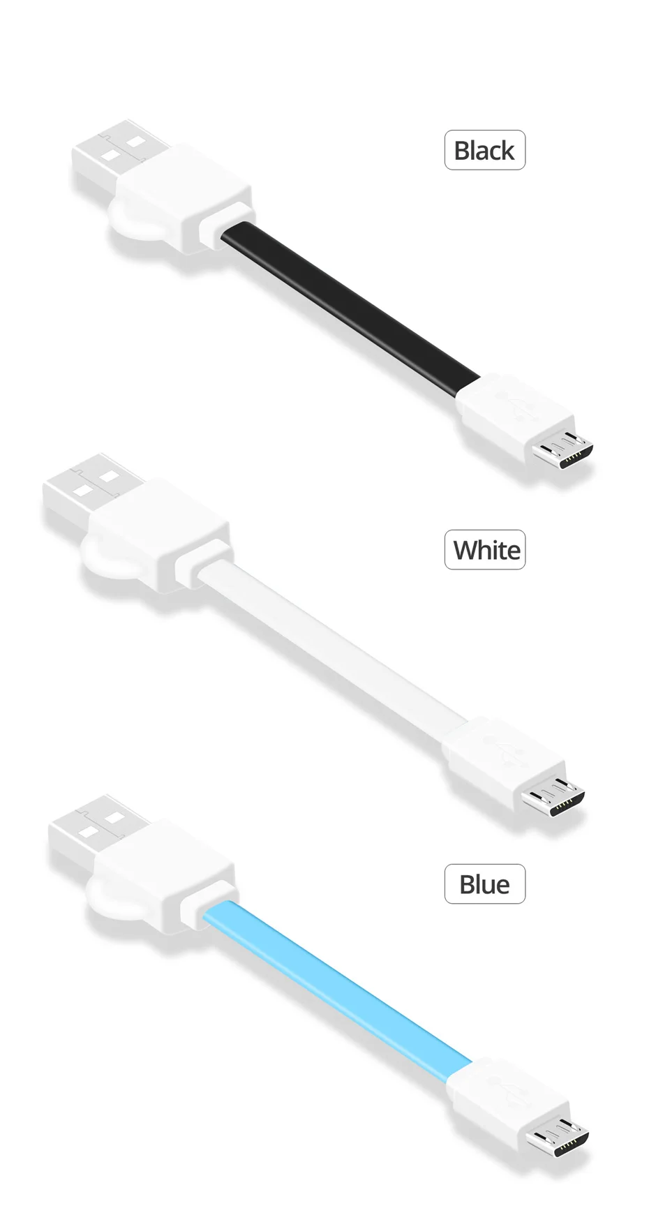 Кабель Micro USB FONKEN, короткий зарядный кабель для телефона, шнур 10 см, 0,1 А, кабель для зарядного устройства, М, провод для зарядки Microusb, мини-кабель для зарядного устройства