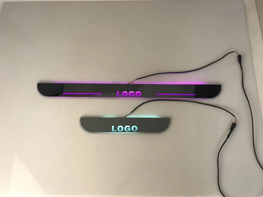 

WOOBEST acrylic led moving door scuff dynamic welcome light sill with colors changing flat plate lining strips for Isuzu Axiom