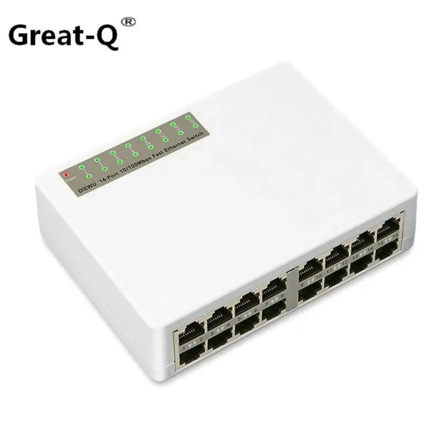 Большой Q 10/100 Мбит/с 16 Порты и разъёмы Fast Ethernet LAN RJ45 RJ-45 сетевой коммутатор