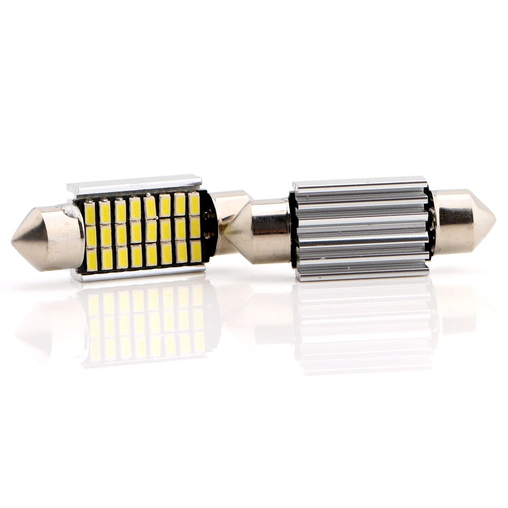 4X 10X 50X 200X 36 мм Festoon C5W Canbus 3014 24 SMD светодиодный светильник потолочный купольный