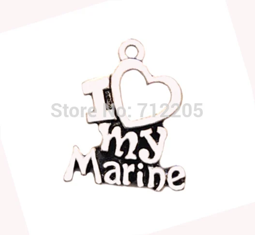 Романтическая Античная Посеребренная серия I Love My Marine модные подвески с