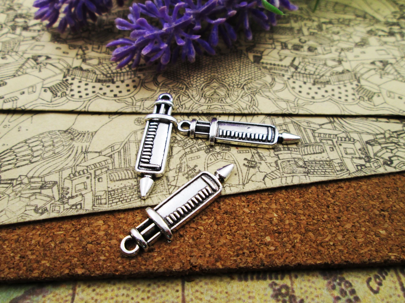 75 шт.-30x7 мм серебряный барабан в античном стиле подвески-комбинезоны тибетские