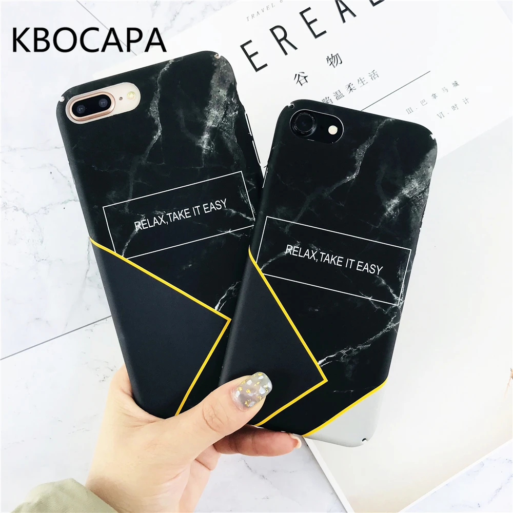 Простой черный белый цвет Мрамор кольцо сцепление телефона чехол для iPhone 6 6S 8 X X10