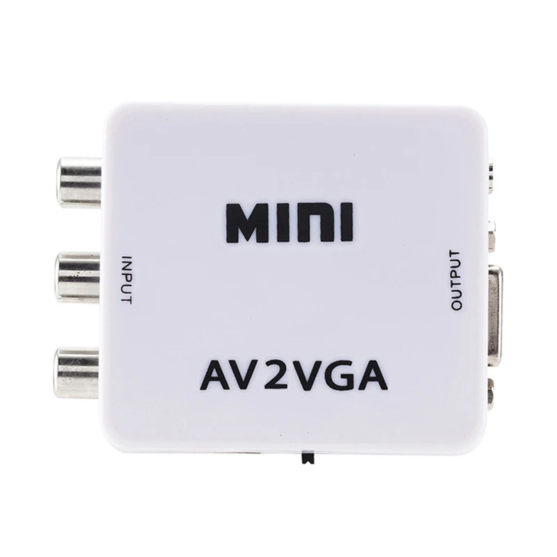 Mini HD AV2VGA Video Converter Convertor Box AV RCA CVBS to VGA Conversor with 3.5mm Audio PC HDTV | Электроника