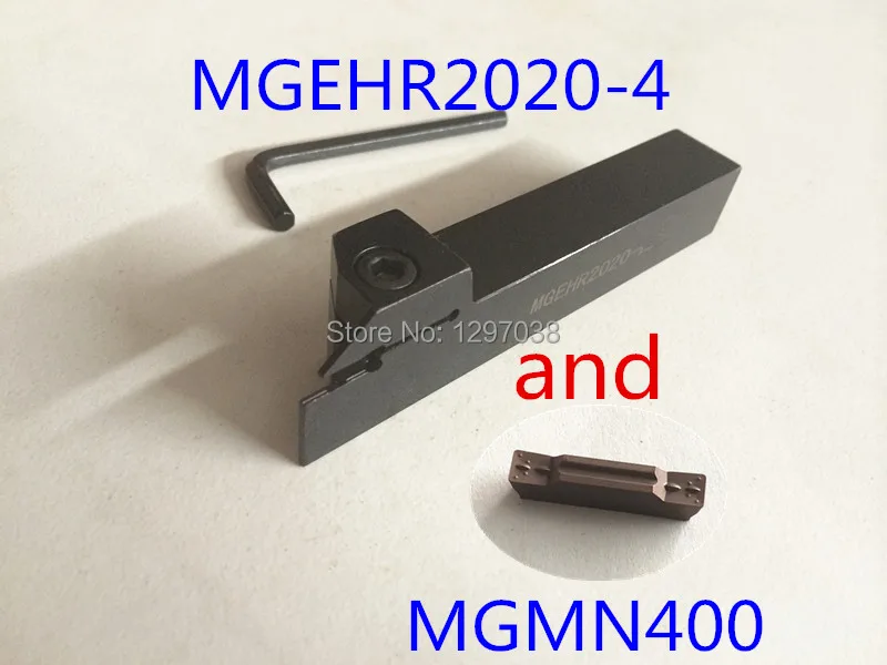 

1PCS MGEHR2020-4 20*20*125MM External Grooving Turning Lathe Tool Holder and 1PCS MGMN400 Carbide Grooving Inserts