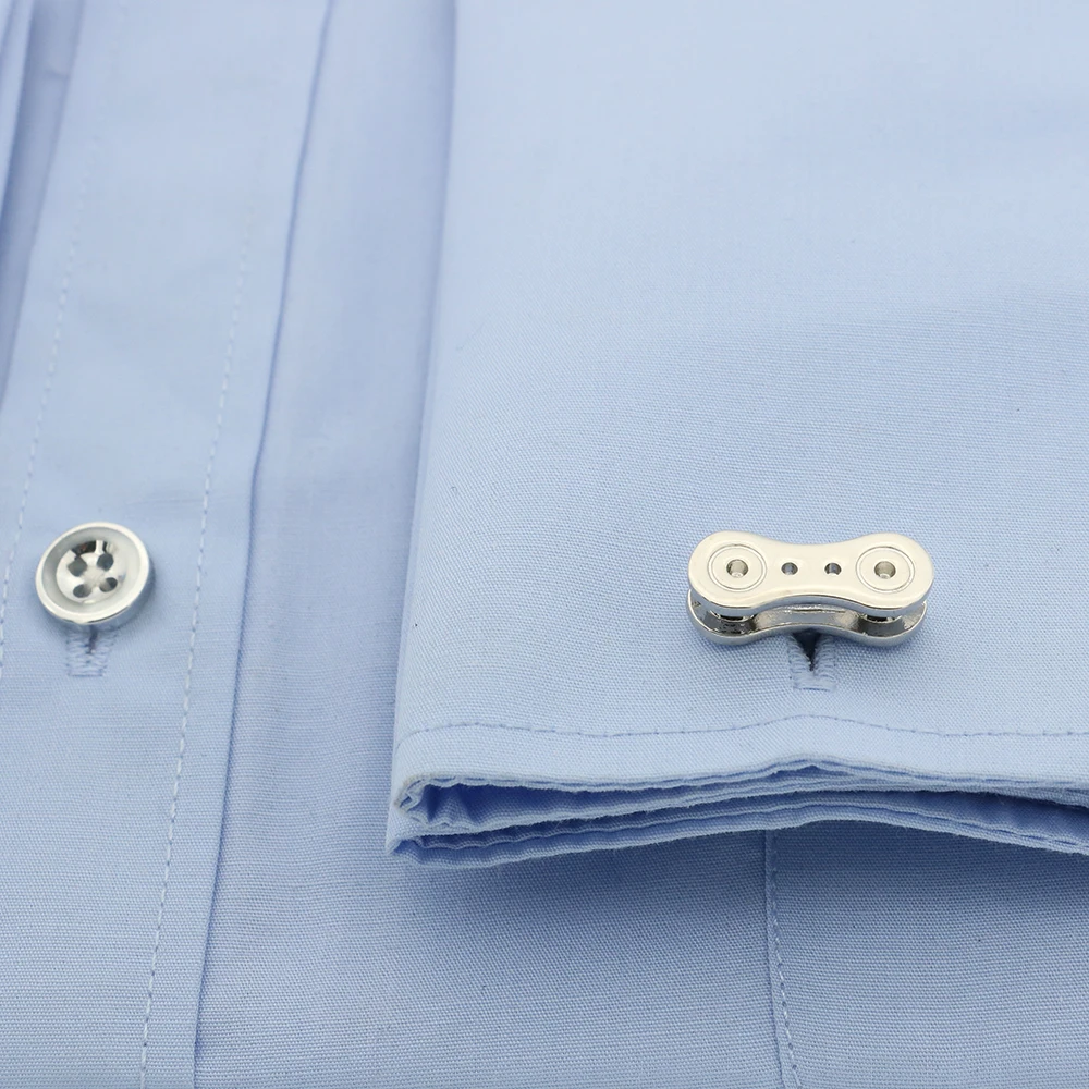 Men's Bicycle Chain Cuff Links Copper Material Silver Color | Украшения и аксессуары