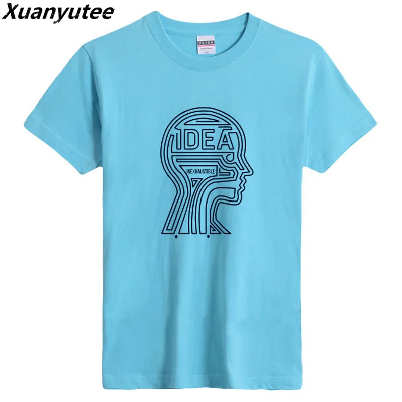 Xuanyutee Geek T-shirt Men FEEK IDEA DIY Printe Easy Fits GEEKY Programmer Boyfriend 100%Cotton Big Yard O-Neck Short Sleeve Tee | Мужская