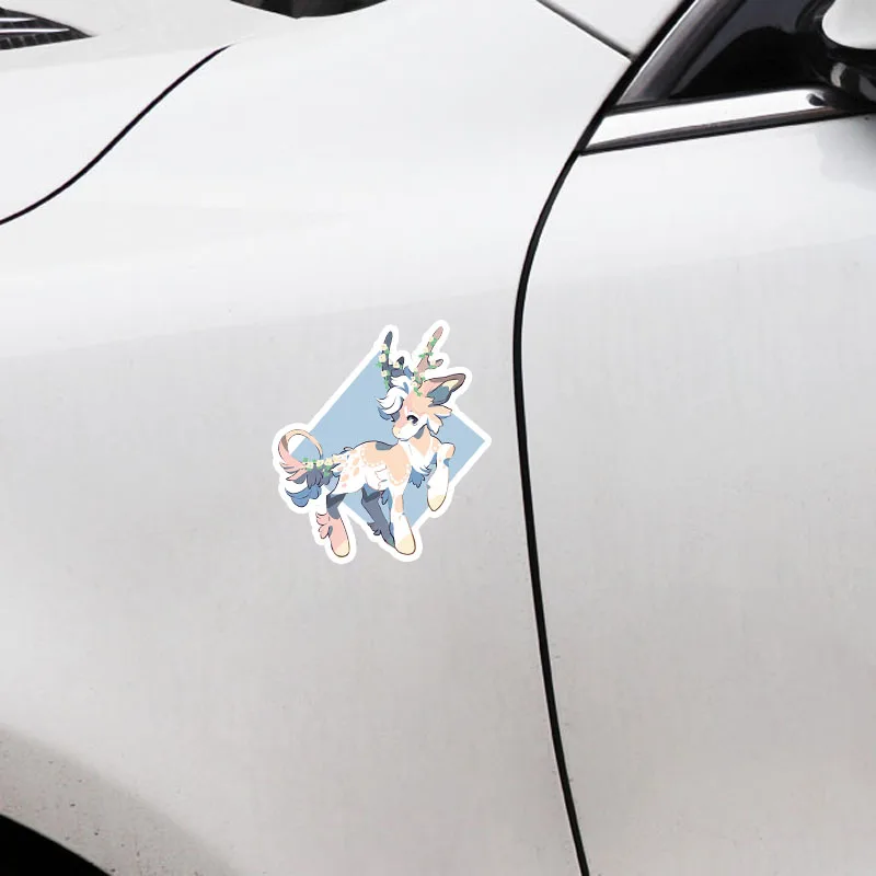 YJZT 13 см * 14 мультяшный олень графическая Высококачественная ПВХ наклейка