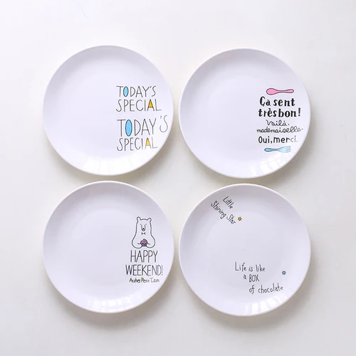 4pcs 4 шт. 8 дюймов тарелки набор Керамическая пиала для риса Оригинальная тарелка блюдо столовые приборы для дома стейк тарелка Обеденный Сервиз Рождественская тарелка десерт лоток - Цвет: 4pcs