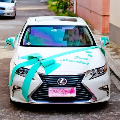 Tiffany DIY только что замужний бант лента лук любовь свадебный автомобиль цветок набор украшения свадебные принадлежности - Цвет: Tiffany