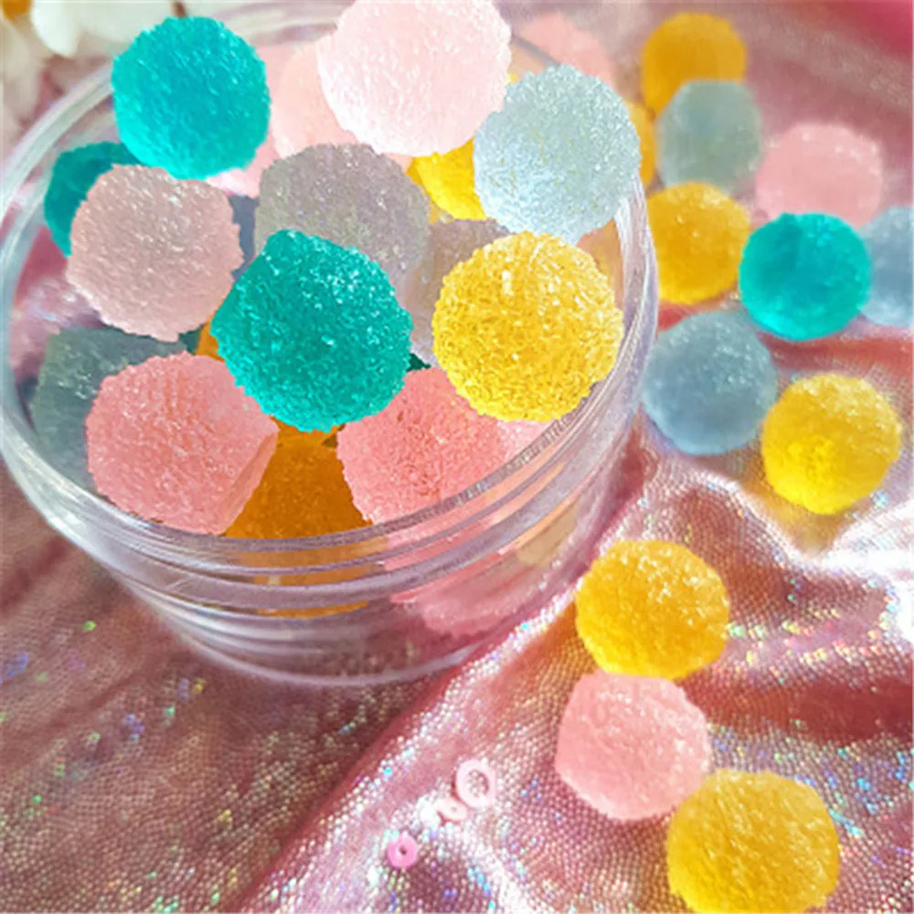 

10Pcs Simulation Round Candy Filler For Clear/Fluffy Mud Box Popular Toys Kids Slime DIY Kit Accessories Modeling Clay