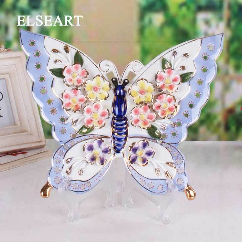 

Creative ceramic big butterfly figurine porcelain ornament for home decoration