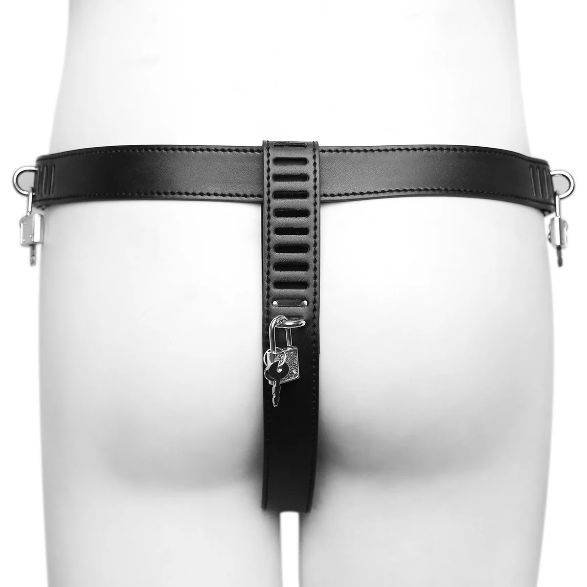 Сексуальное кожаное Мужское нижнее белье регулируемый вырез jockstrap мужские часы G string трусики с целомудрия пряжка на пояс устройство для Фетиш Секс