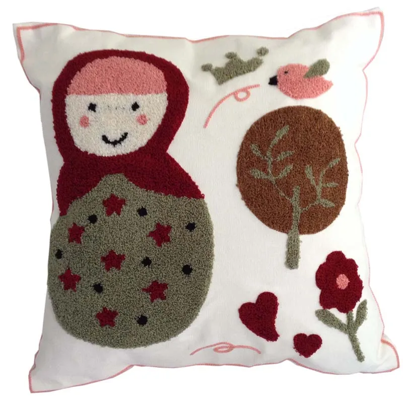 Хлопок Холст Детская Вышивка Чехол для подушки диван автомобиль на открытом