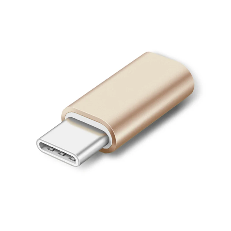 gold Mini usb type-C штекер Micro USB Женский usb-c переходник conventer адаптер разъем для поддержки зарядки передачи данных xiomi - Цвет: gold