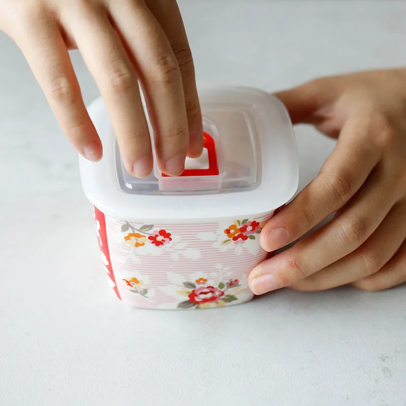 Креативная керамическая миска для хранения с крышкой милый школьный Ланч бокс