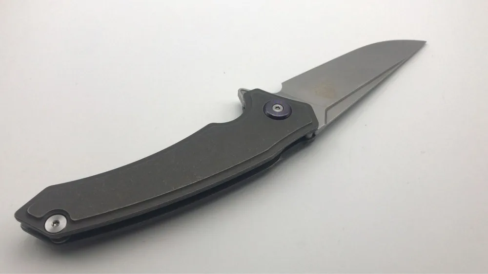 Синий титановый Maxace HENG 14c28 стальной потертый подшипник Флиппер компактный походный нож