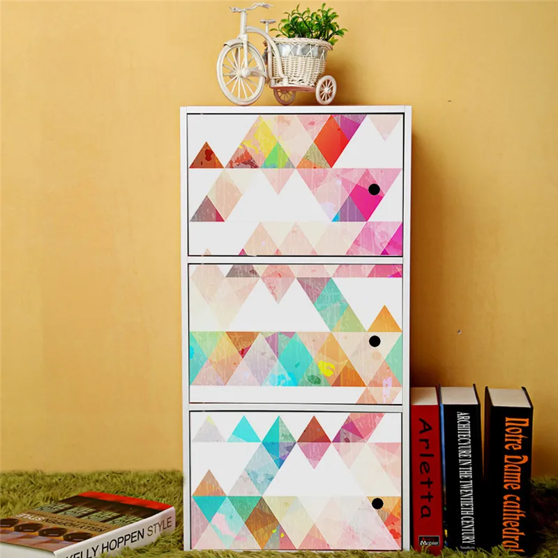 Красочная Геометрическая настенная виниловая наклейка художественная Фреска