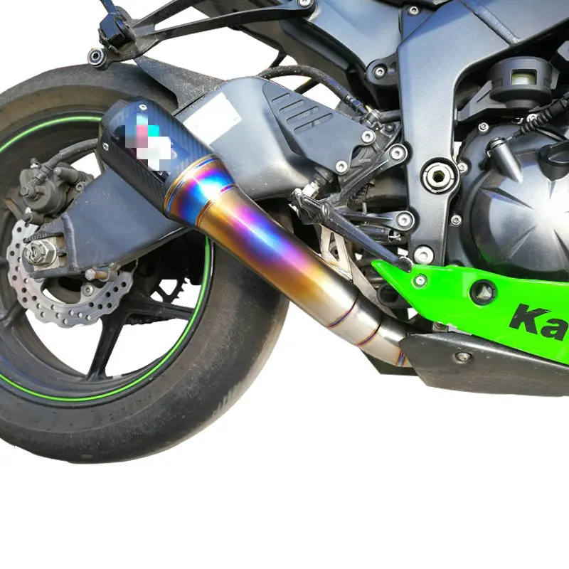Титановая выхлопная труба для KAWASAKI ZX6R с глушитель из углеродного волокна слипоны