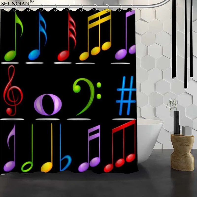 Новая музыкальная нотка на заказ занавеска для душа водонепроницаемая ткань