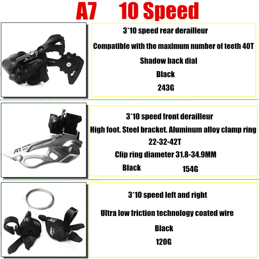 VXM Bicycle Derailleur 3X9 27 Speed 3X10 30 Speed 3X11 11 Speed MTB Front Rear Shifter Derailleur Groupset for Bicycle Parts