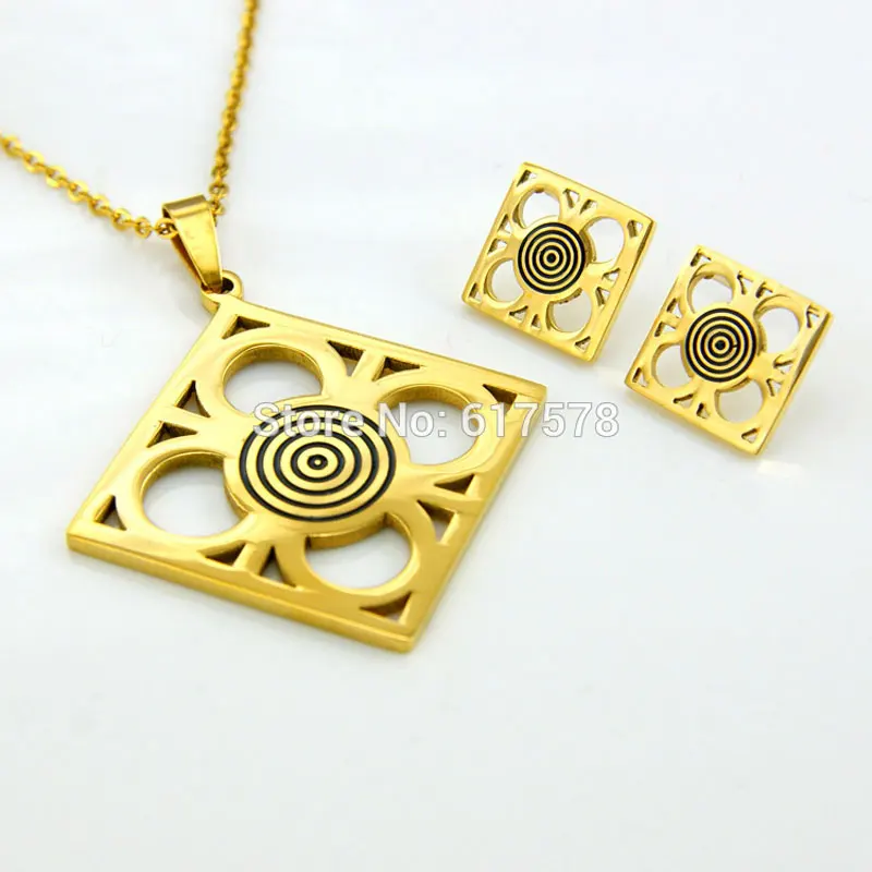 Цепочка с кулоном и серьги из нержавеющей стали 316L | Украшения аксессуары