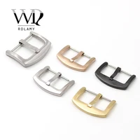 rolamy 18 20 22 24mm wholesale new men women 316l stainless steel brushed matt 3mm tang tongue pin buckle for watch strap