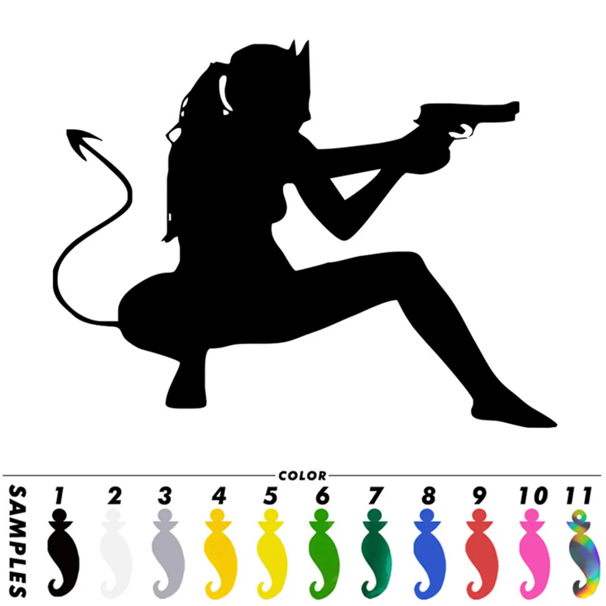 Девушка с пистолетом стикер автомобиля JDM окно лобовое стекло бампера ноутбука