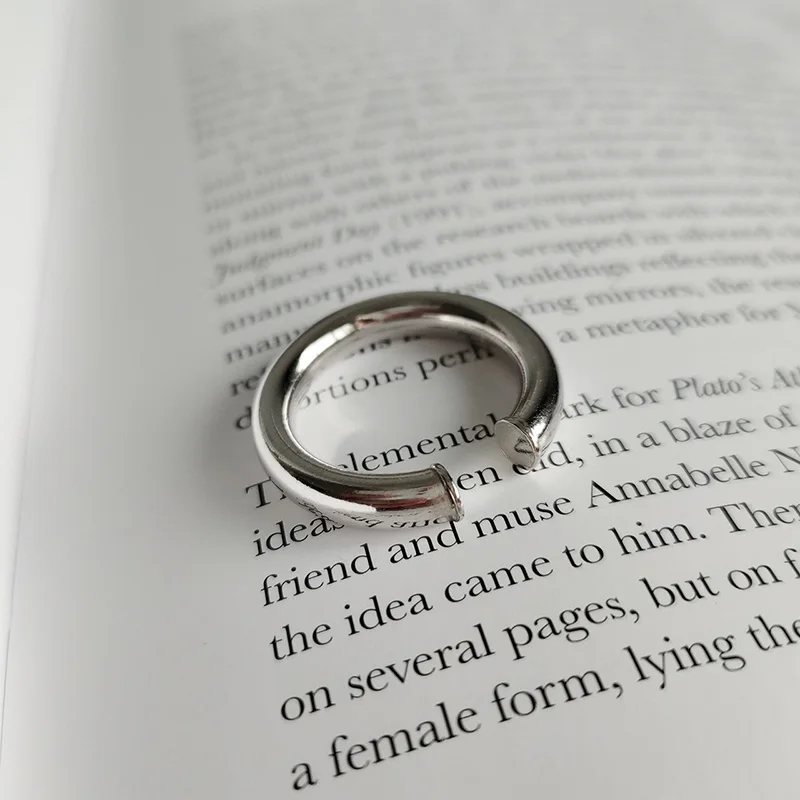 Женские круглые кольца для сигар WTLTC однотонные и серебристые с толстым