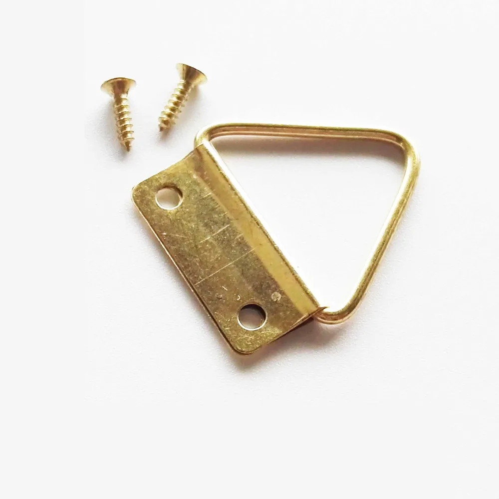 50 шт. золотые треугольные D-образные подвесные кольца с двойным отверстием для