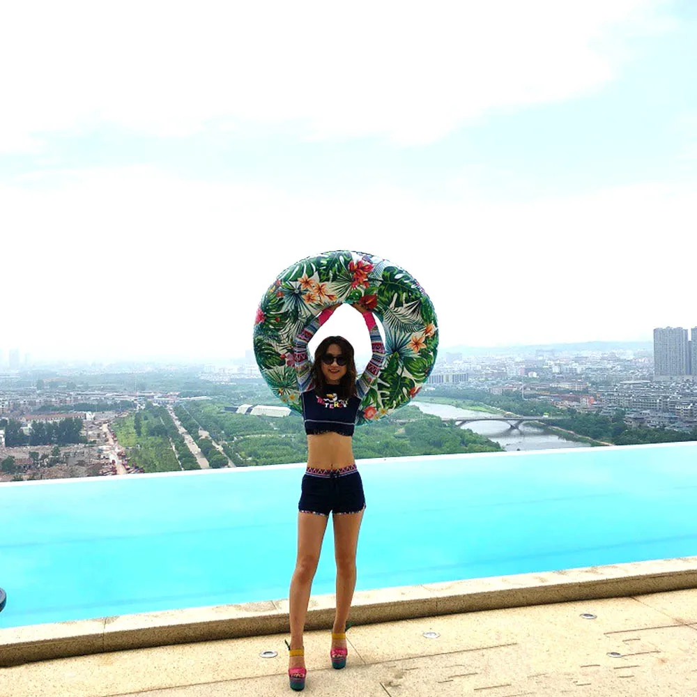 

2019 Outlife Inflatable Tropical Rainforest Adults Swimming Ring Swimming Pool Inflatable Float Circle for Adults