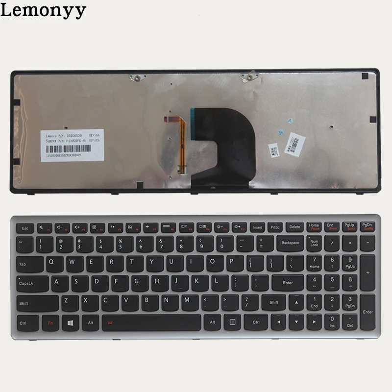 Новая клавиатура США для lenovo Ideapad Z500 Z500A Z500G P500 US ноутбука с рамкой и задней