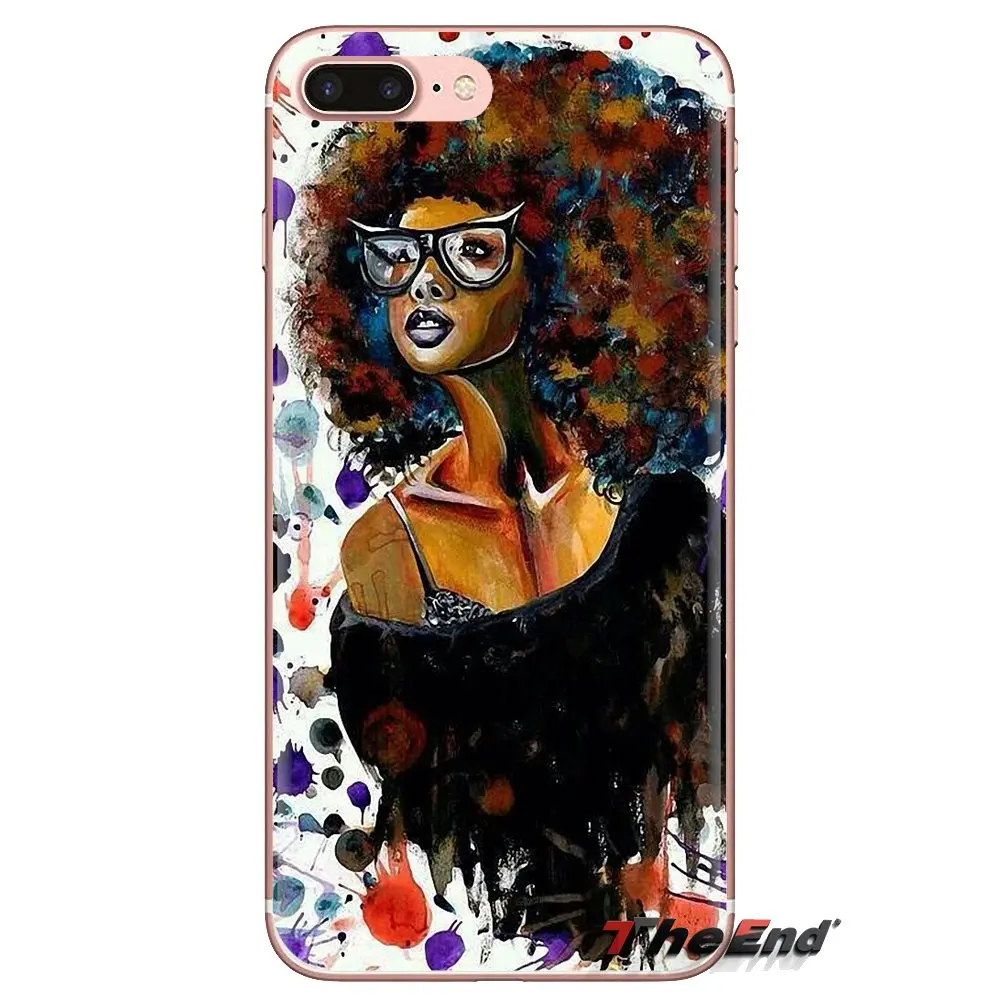 For iPod Touch Apple iPhone 4 4S 5 5S SE 5C 6 6S 7 8 X XR XS Plus MAX Soft Transparent Shell Cover NATURAL HAIR ART artist Works |