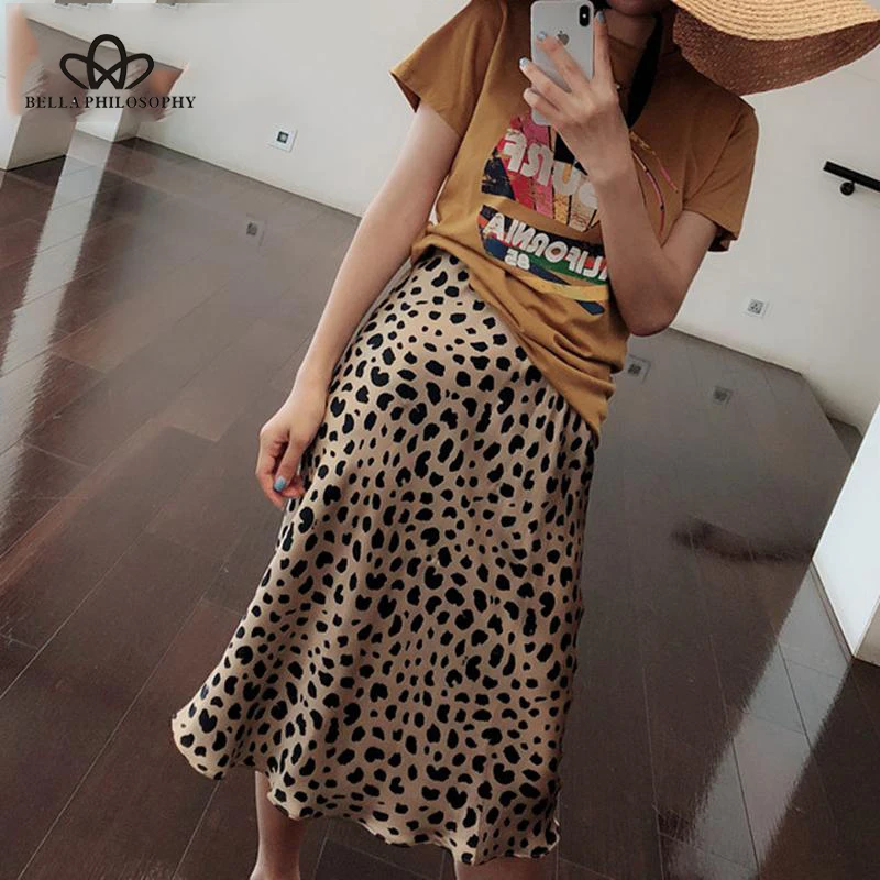 Bella philosophy Лето kawaii boho bodycon Леопардовый принт высокая талия юбки женские миди леопардовая юбка панк уличная одежда
