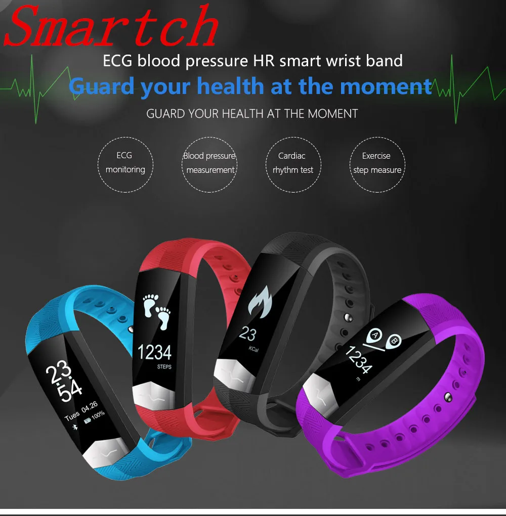 Smartch Новый плавательный умный Браслет CD01 поддержка ECG Монитор артериального