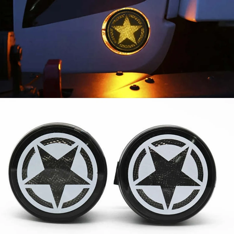For Jeep Accessories Front Fender Smoked LED Turn Signal Side Marker Parking Light Wrangler Amber Grill | Автомобили и мотоциклы