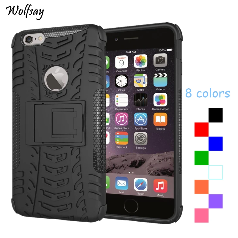 Wolfsay For Case iPhone 6 Silicone Hard Plastic Armor Cover 6s Apple Phone Fundas | Мобильные телефоны и аксессуары