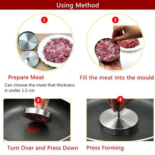 Полезные Творческий Нержавеющая сталь мягкие антипригарное гамбургер бургер