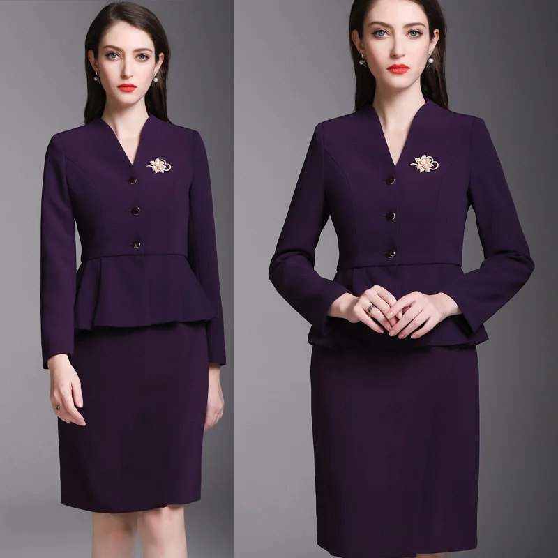 2018 весеннее платье деловое два белых воротничков модные комбинезоны фиолетовый |