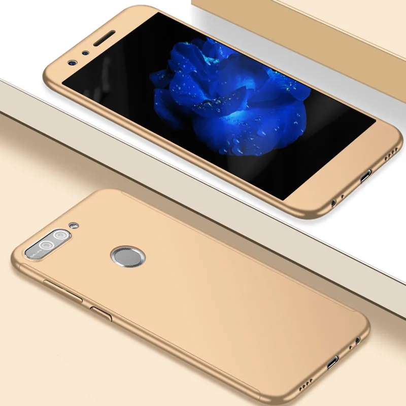 360 полная Защита задняя крышка для Huawei Y6 Prime 2018 Y5 Y7 матовый жесткий пластиковый