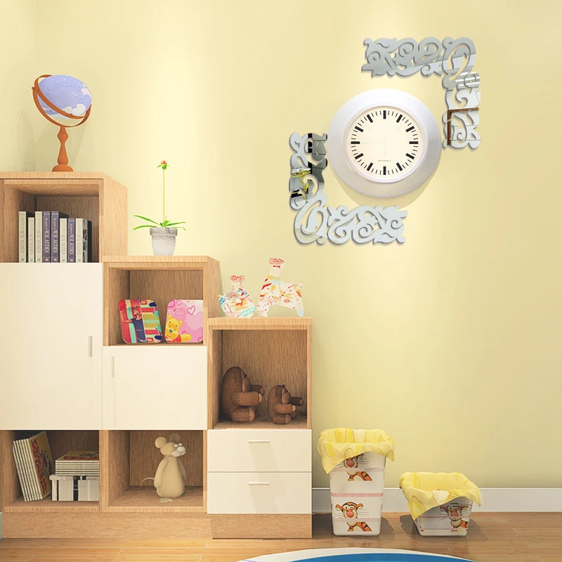 На потолок линия талии наклейка 3D ободок цитаты фон угловая акриловые зеркальные