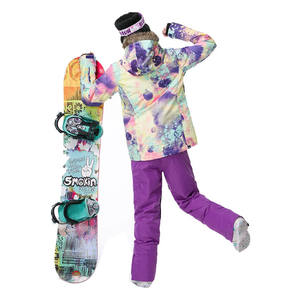 GSOU зимняя брендовая лыжная куртка лыжный костюм Женская водонепроницаемая для