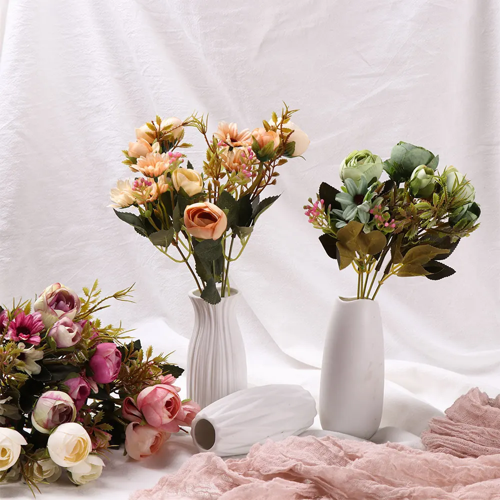 Шелковая чайная роза 30 см праздничный Декор ручной работы для дома искусственные