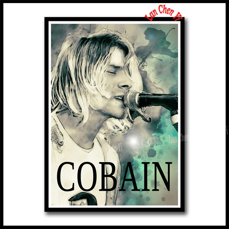 Розовый Nirvana певец плакат Курт Кобейн рок-музыка белая бумага с покрытием плакаты живопись Бар настенная декоративная живопись певец плакат - Цвет: Розовый